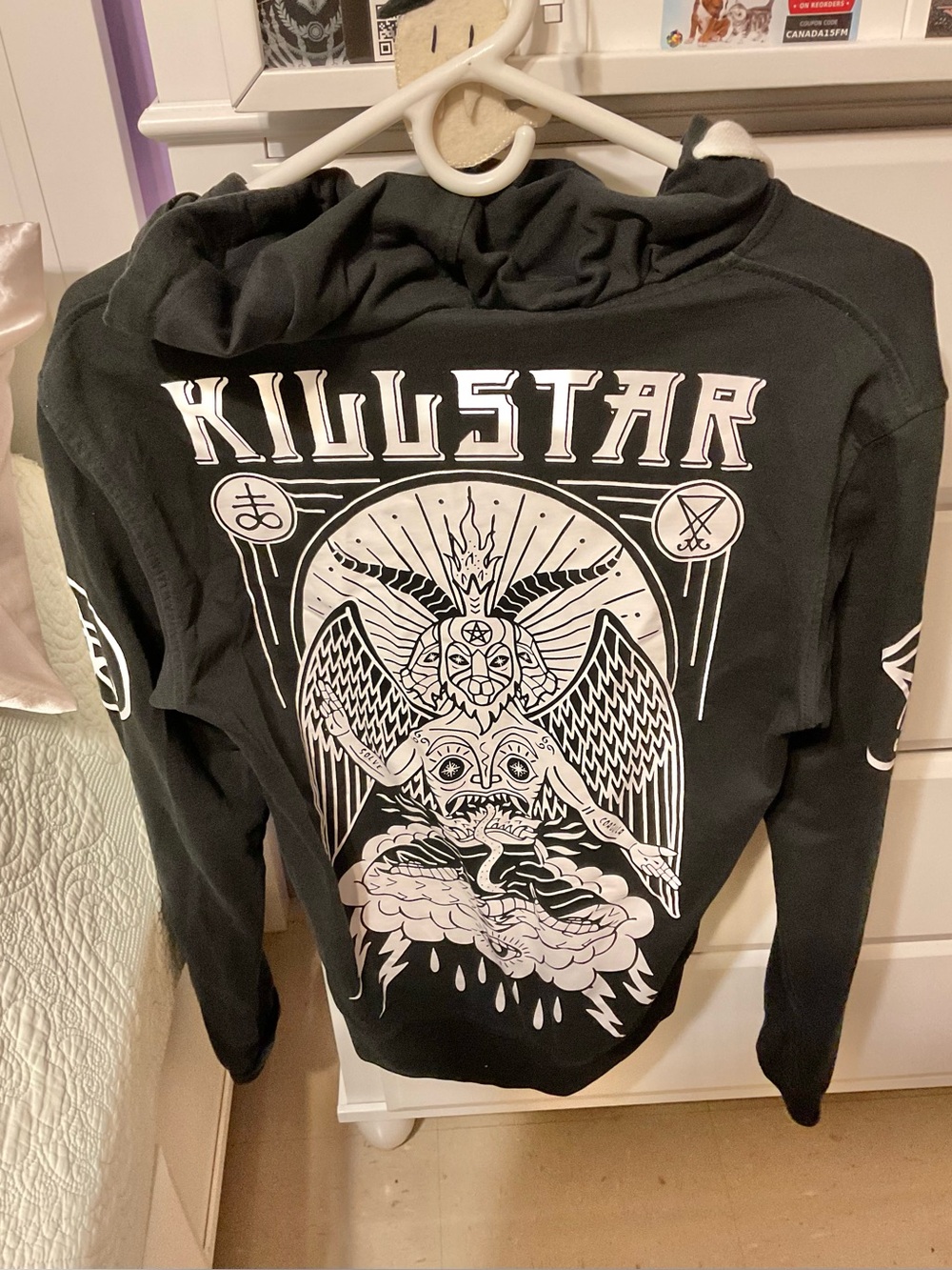 Killstar unisex Black Graphic Hoodie Sweater